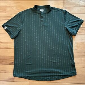 Mantra Mens Polo Shirt 2XL Green Palm AOP Performance Golf Blade Collar Stretch